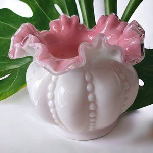 Unique white & pink vase